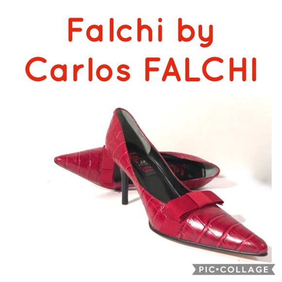 Falchi by Carlos Falchi Alligator Stilettos Sz 6B - Picture 3 of 8